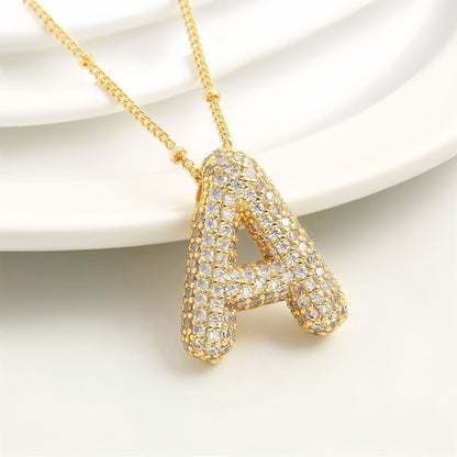 A-Z Sparkly Bubble Initial Necklace