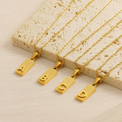 A-Z Gold Block Initial Necklace