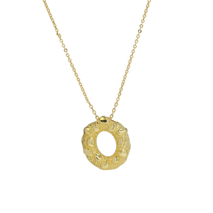 A-Z Textured Bubble Initial Necklace
