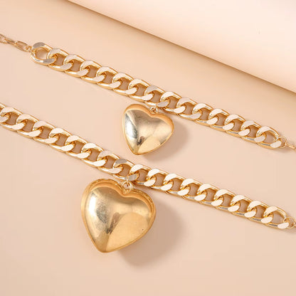 2pc Giant Heart Statement Necklace