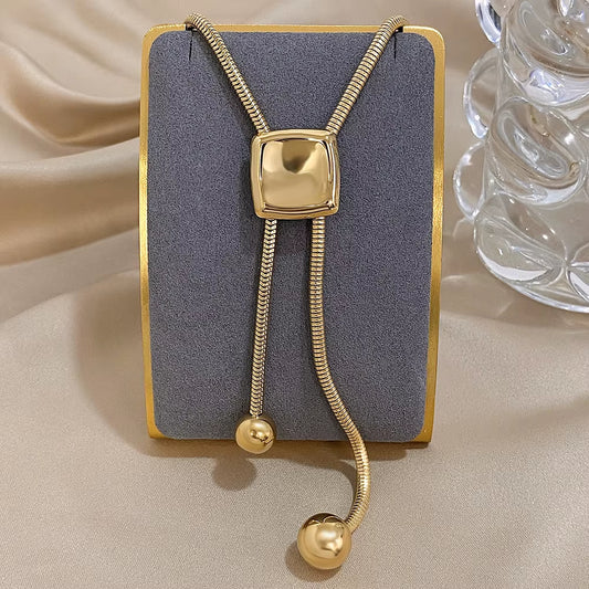 Square Ball Snake Chain Necklace