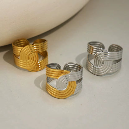 3pc Irregular Stripe Open Ring