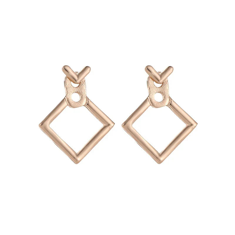 Tilted Square Overlap Earrings