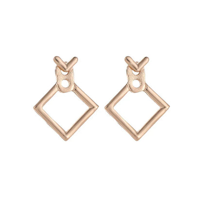 Tilted Square Overlap Earrings