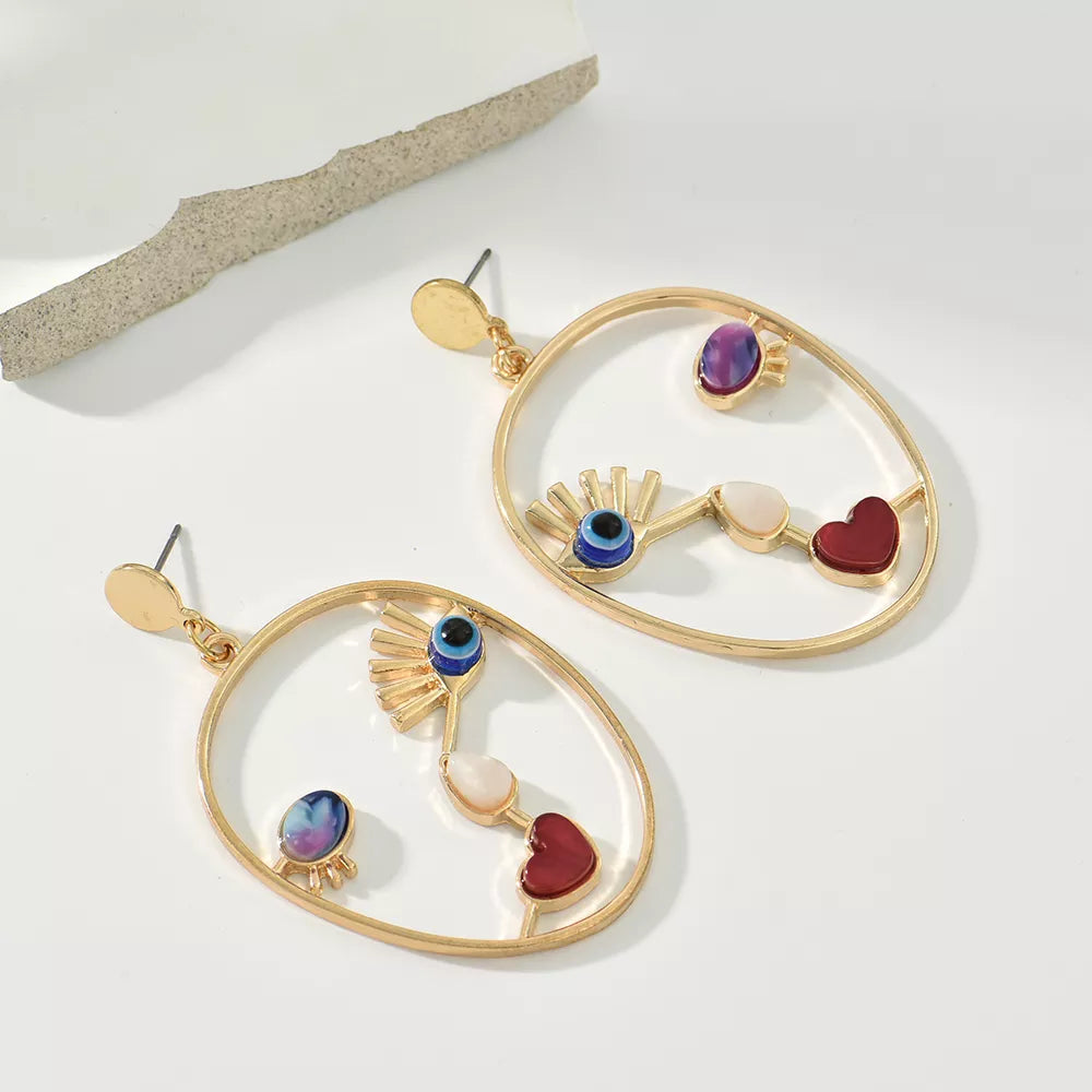 Abstract Face Earrings