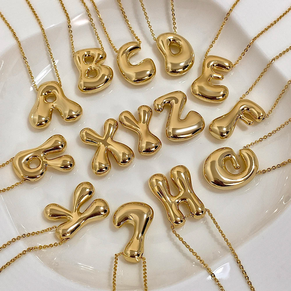 Chunky Balloon Letter Necklace