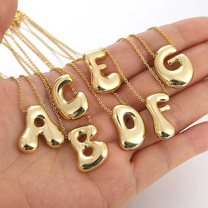 Chunky Balloon Letter Necklace