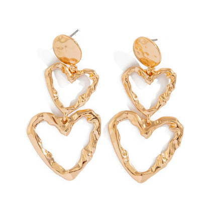 Tiered Heart Drop Earrings