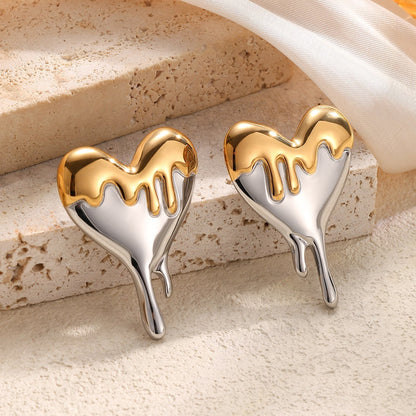Melted Heart Statement Earrings