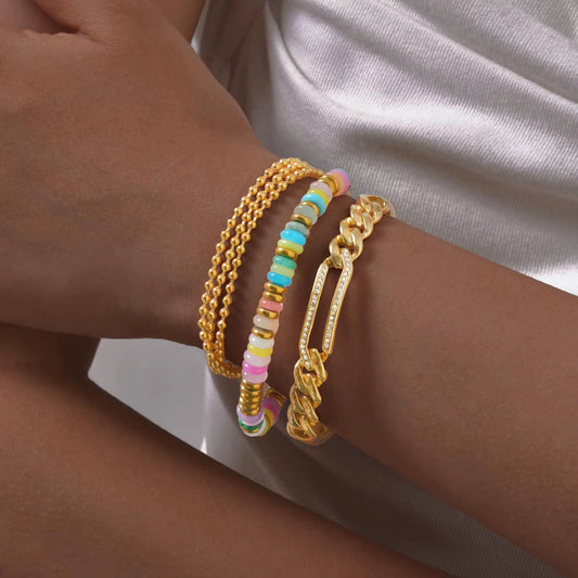3pc Classic Rainbow Bracelet Set