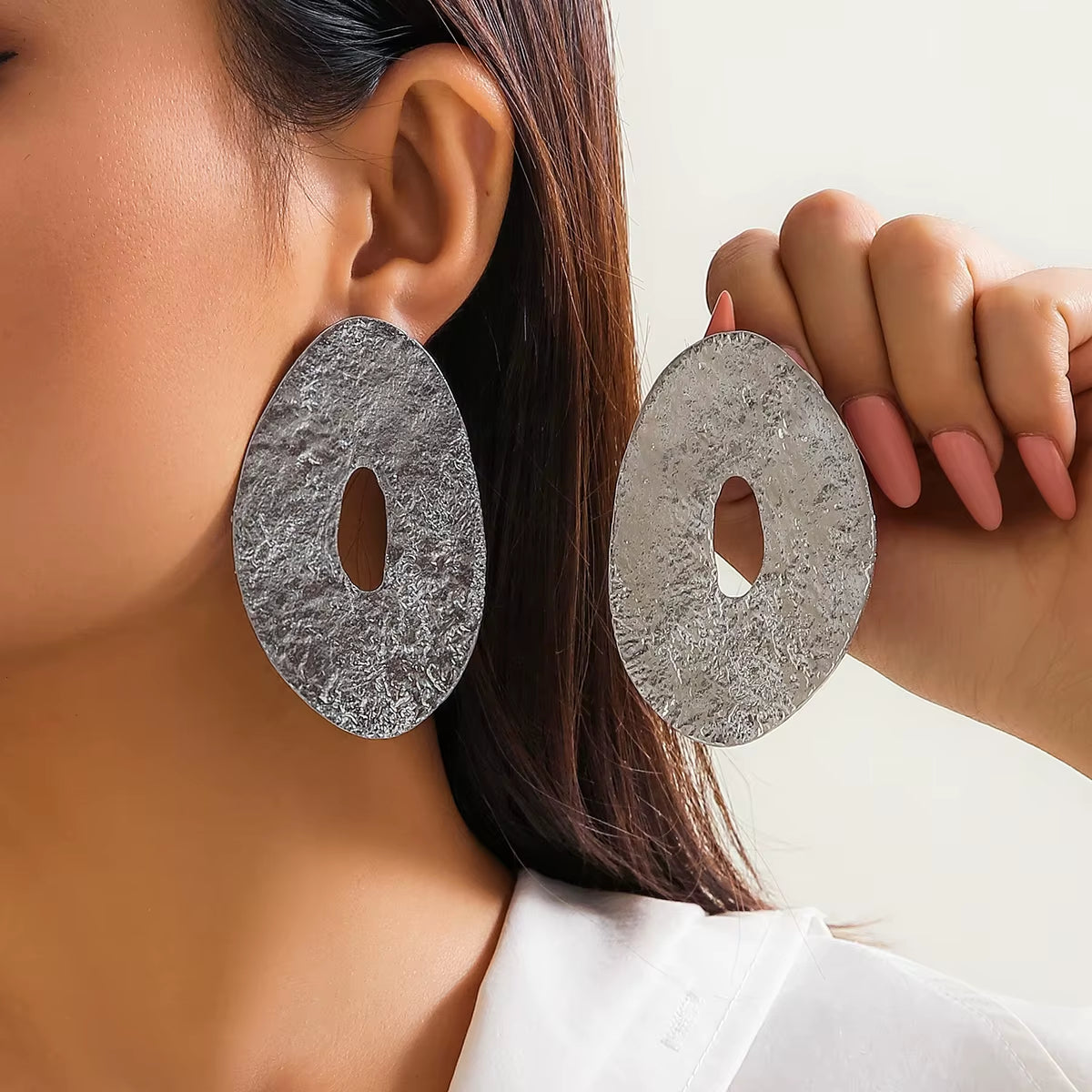 Giant Circle Stud Earrings