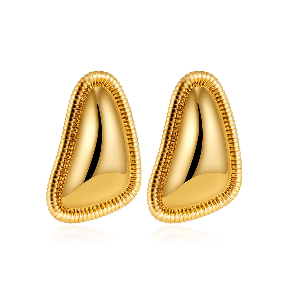 Curved Triangle Stud Earrings
