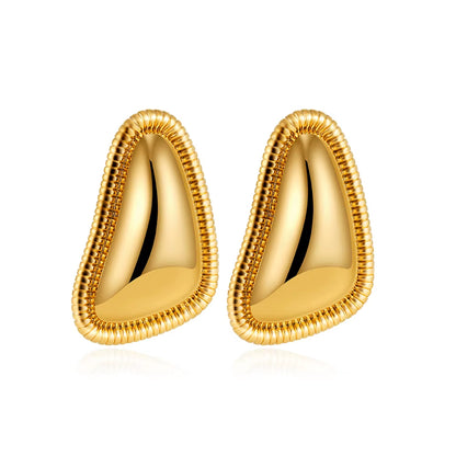 Curved Triangle Stud Earrings