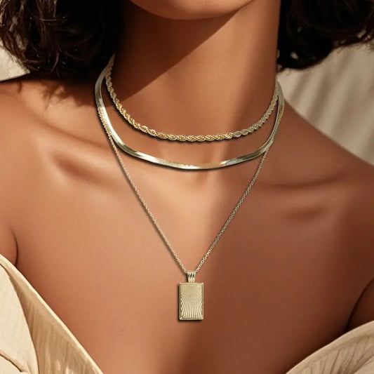 3pc Mixed Chain Necklace Stack