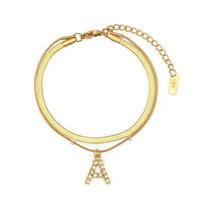 A-Z Herringbone Initial Necklace