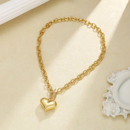 Chunky Heart Toggle Necklace