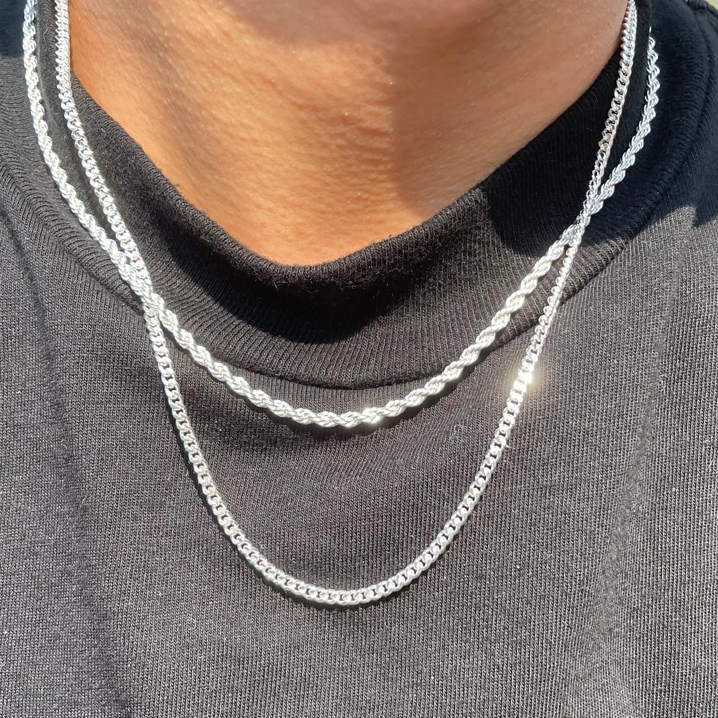 2pc Cuban Link Rope Necklace