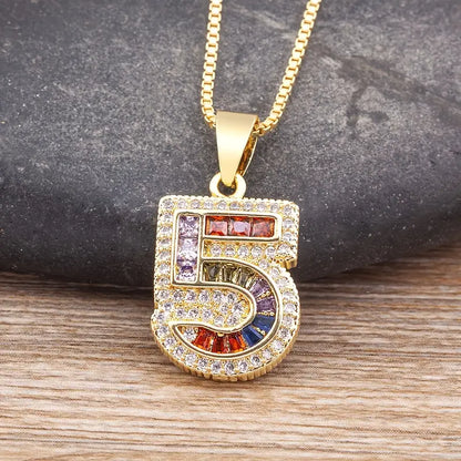 Luxe Number Rainbow Necklace