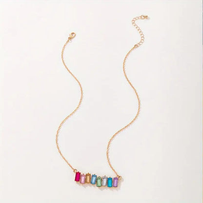 Square Prism Rainbow Necklace