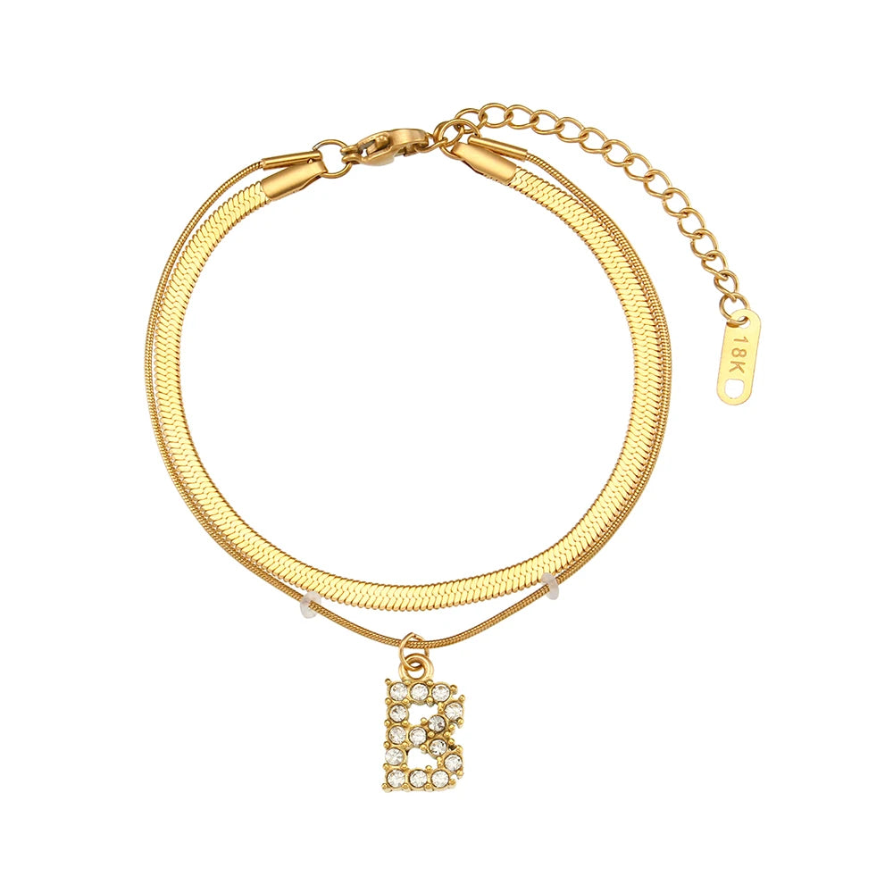 A-Z Herringbone Initial Necklace