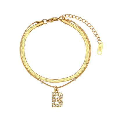 A-Z Herringbone Initial Necklace