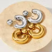 Chunky C Initial Earring