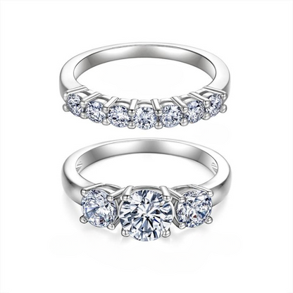 2 Carat Moissanite Ring Set