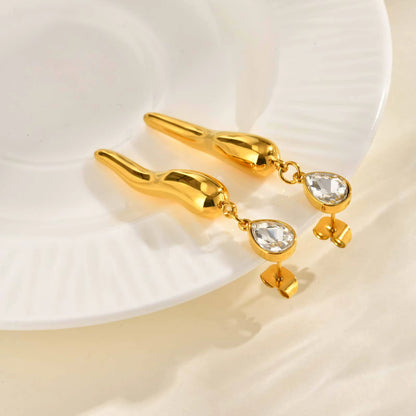 Italian Horn Dangle Earrings