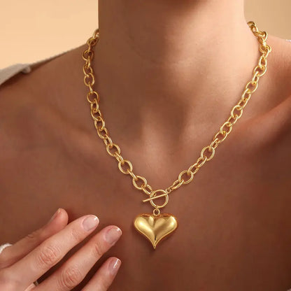 Chunky Heart Toggle Necklace