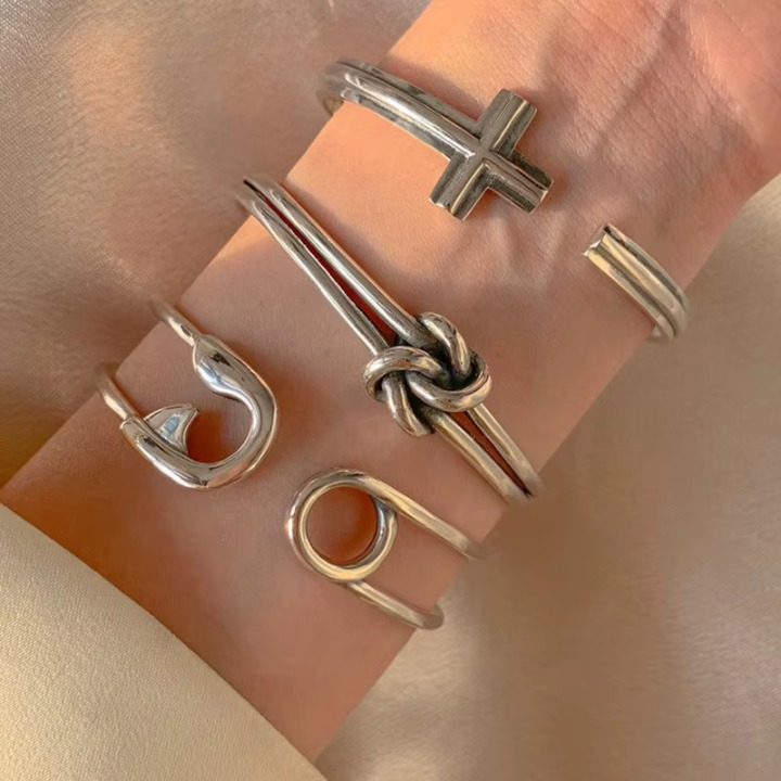 3pc Knotted Cross Bracelet Stack