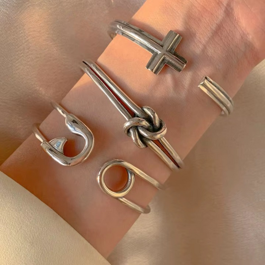 3pc Knotted Cross Bracelet Stack