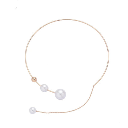 Clavicle Pearl Choker Necklace