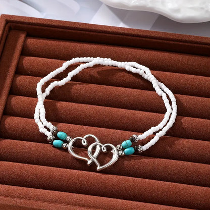 Double Heart Ankle Bracelet