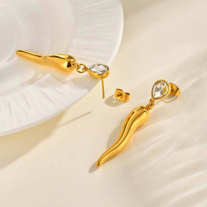 Italian Horn Dangle Earrings
