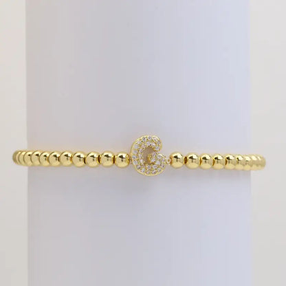 A-Z Bubble Initial Beaded Bracelet