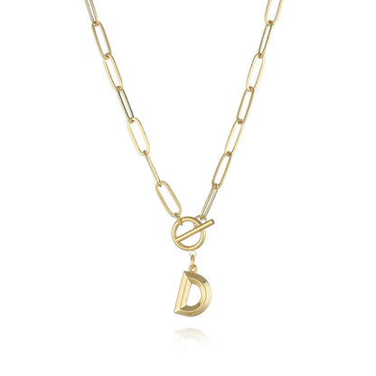 A-Z Initial Toggle Paperclip Necklace