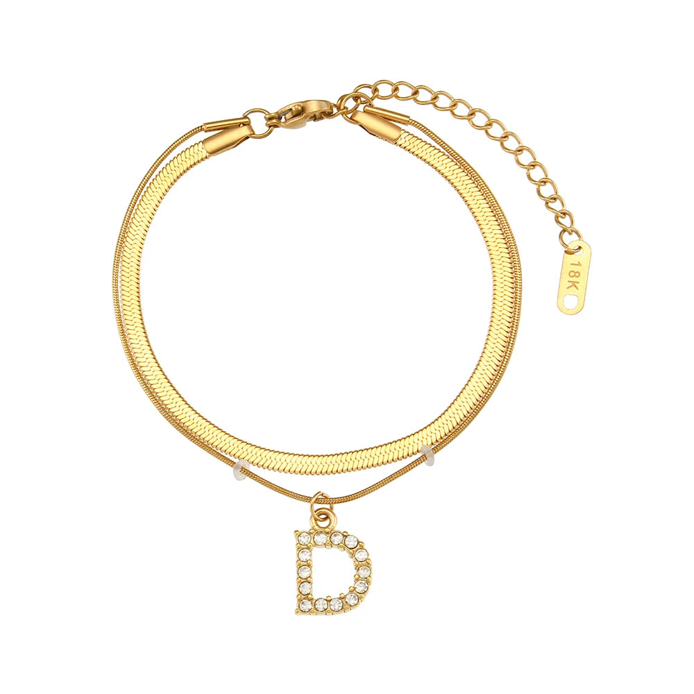 A-Z Herringbone Initial Necklace