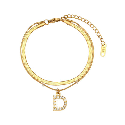 A-Z Herringbone Initial Necklace