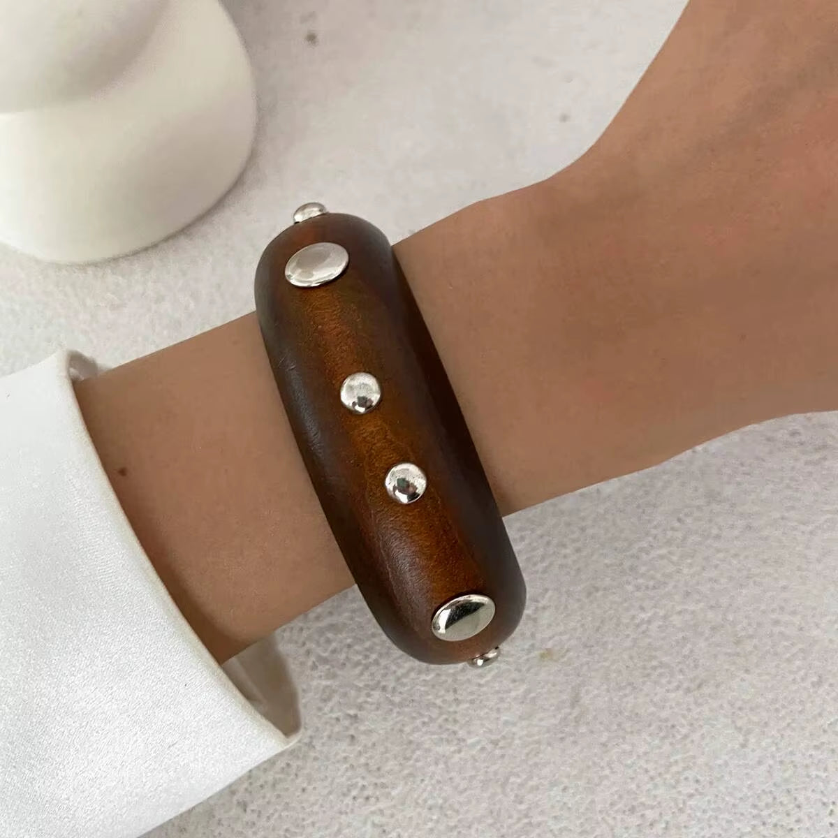 3pc Round Rivet Bracelet Stack