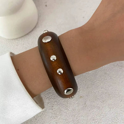 3pc Round Rivet Bracelet Stack