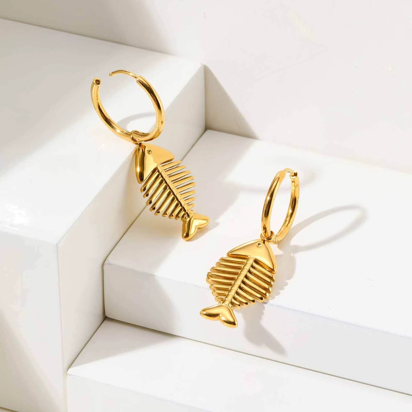 Fish Bone Dangle Earrings