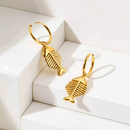 Fish Bone Dangle Earrings