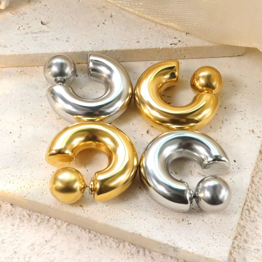 Chunky C Initial Earring