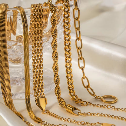 6pc Everyday Chain Bracelet Stack