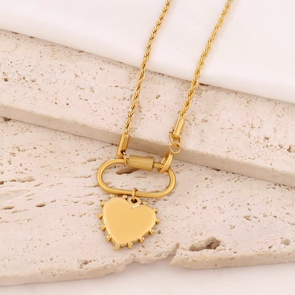Carabiner Heart Statement Necklace