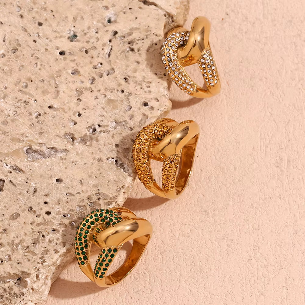 3pc Cross Knotted Ring Set