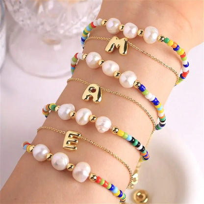 A-Z Initial Pearl Bracelet