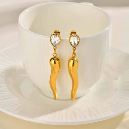 Italian Horn Dangle Earrings