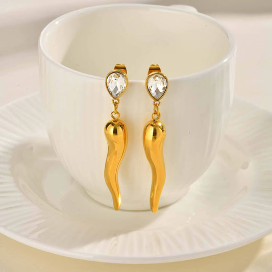 Italian Horn Dangle Earrings