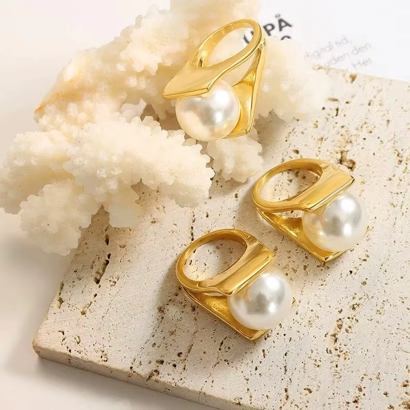 Y Shaped Pearl Ring